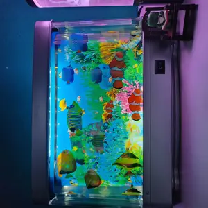 led desk lamp Fake Fish Tank Lamp Ocean Aquarium Decorative Lamp Artificial Tropical Aquarium Lights Motion Lamp Nostalgic 2000s Jellyfish Dolphin Halloween lamp Halloween GiftsAquarium Lamp