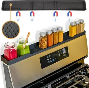 Stove Top Shelf - 30 Inch  Over the Stove  Rack for Kitchen Gadgets Storage Organization, Heat-Resistant, No Installation, Dishwasher Safe, Over Oven Shelf Black