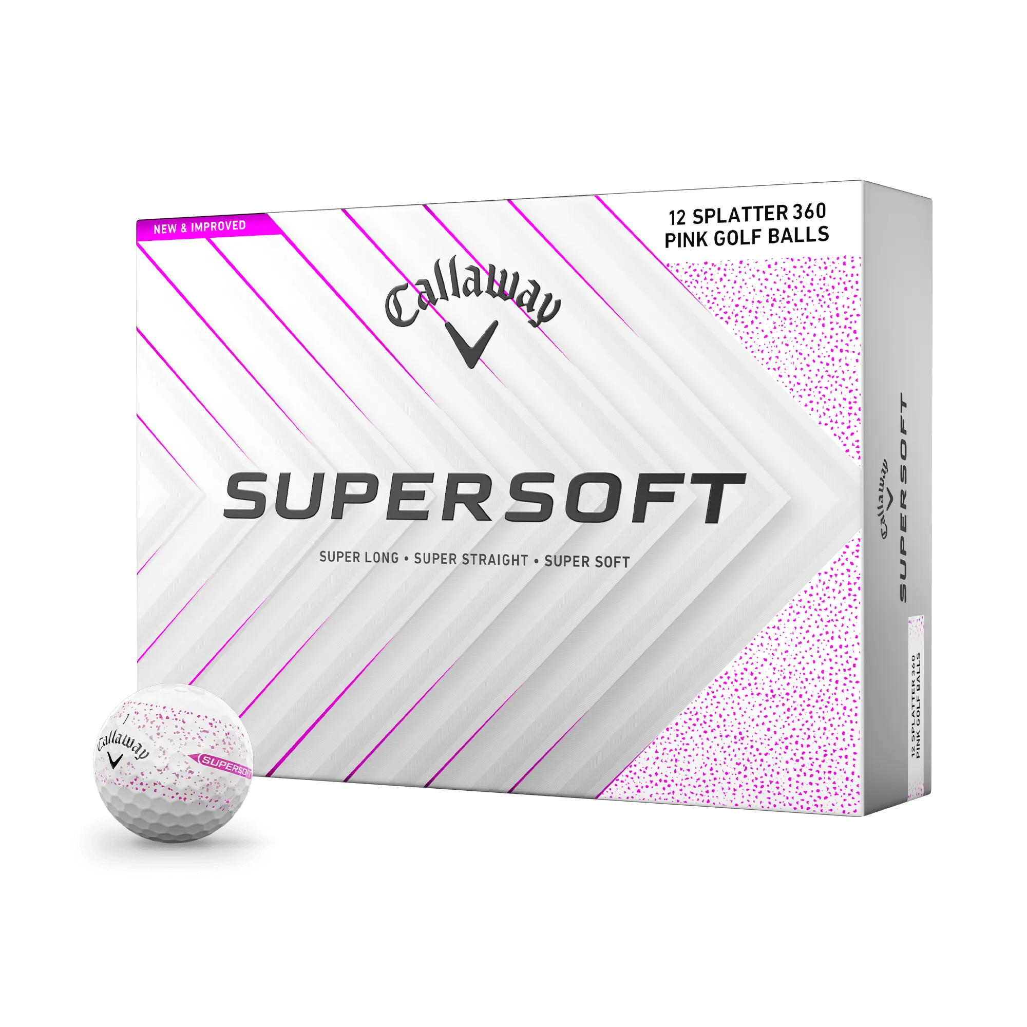 Callaway Golf Supersoft Splatter 360 Pink Golf Balls Callaway Golf Supersoft Splatter 360 Pink Golf Balls