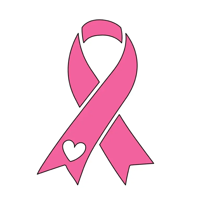 Breast Cancer Ribbon with heart - Decal Breast Cancer Ribbon with heart - Decal