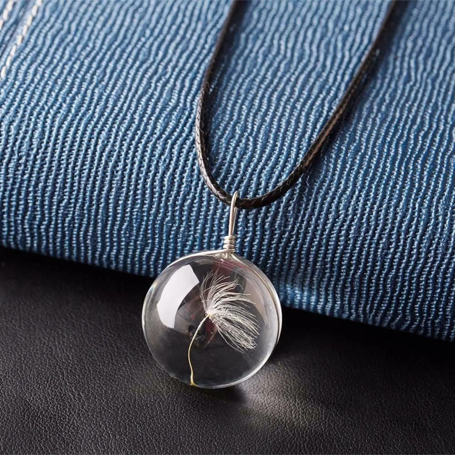 Wish Pendant - Dandelion Pendant with Real Dandelion Seeds