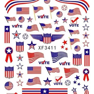 USA Vote Flag July 4th Self Adhesive Nail Art Stickers Nail Care Cosmetic