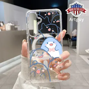 Magnetic Phone Case for Samsung Galaxy S24 Plus S25 Ultra S23 FE Ultra S22+ Sharks all over the screen Pattern TPU Clear Shockproof Anti-Scratch Stylish Smartphone Cover