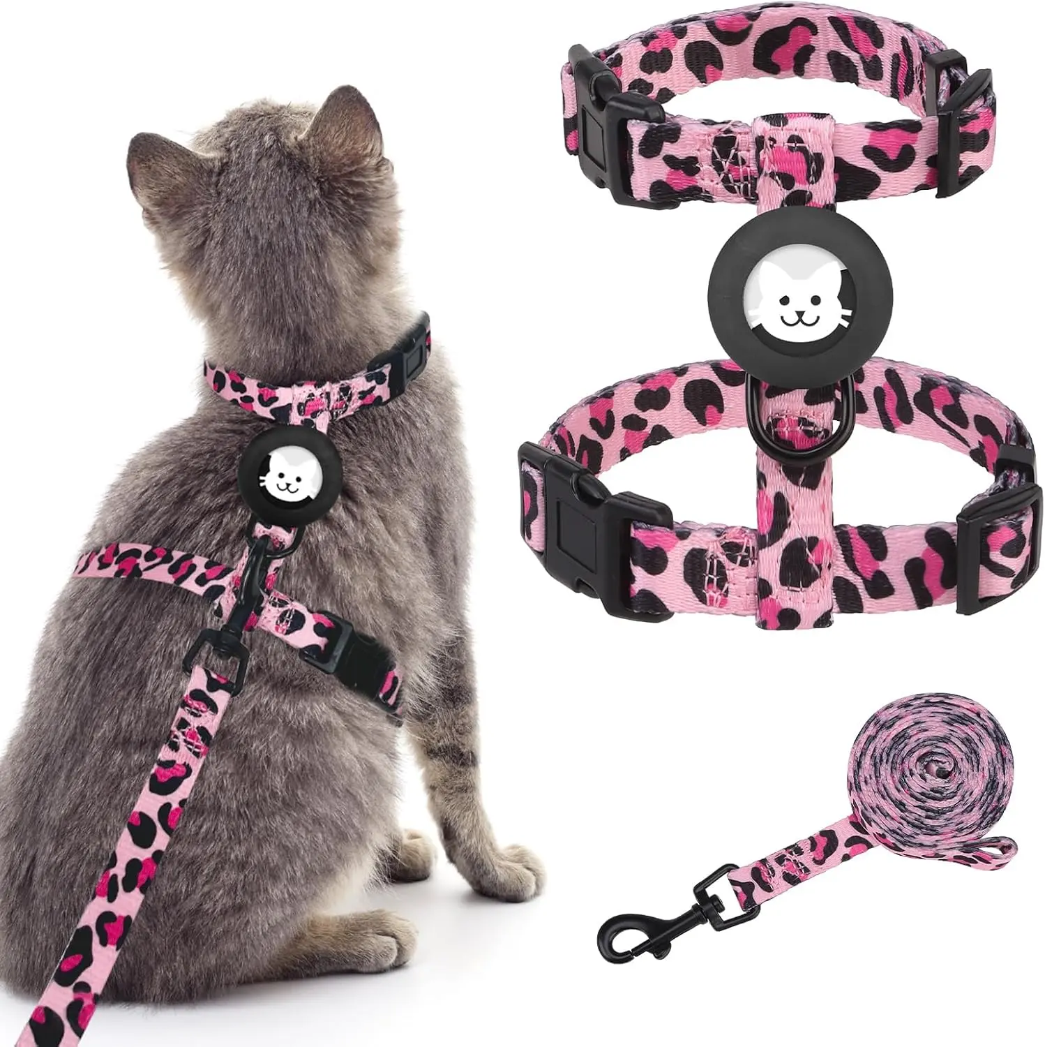 Pink Leopard (Buckles on Neck & Chest)