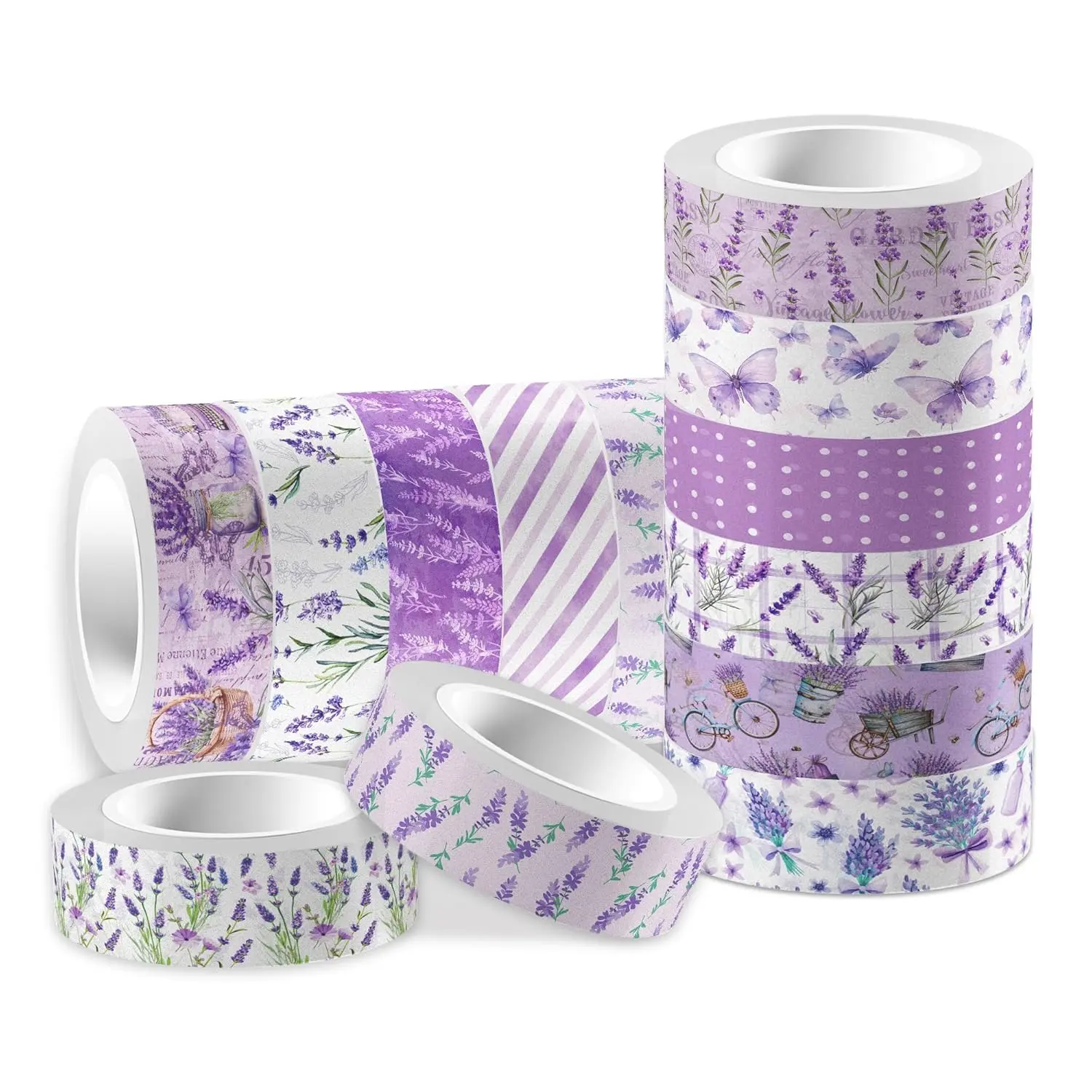 Lavender Washi Tape 12 Rolls Lavender Tape Masking Decorative Purple Flower Washi Tape for DIY Craft  Wrapping Handbook Sticker Scrapbook Journaling Party Favor