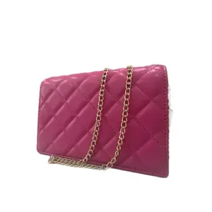 Beautiful Pink Purse with Gold Chain - Vegan Leather, Quilted Design, Perfect for Everyday Use