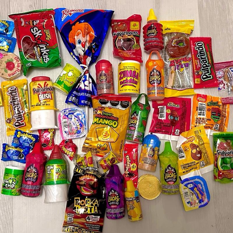 Assorted Mexican Candy Box (1 lb) Spicy Sour Sweet  Candies Snack Bonbon Mexican Variety Candy Bag Mixed