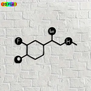 1pc Hexagonal Molecular Metal Wall Art, Intricate Hexagonal Statue Mural, Ideal Gift for New Year, Easter, Science Decor Enthusiasts, Rust-Resistant Metal Wall Decor Wall Sculptures,  Unique Chemical Structure-Inspired Decor