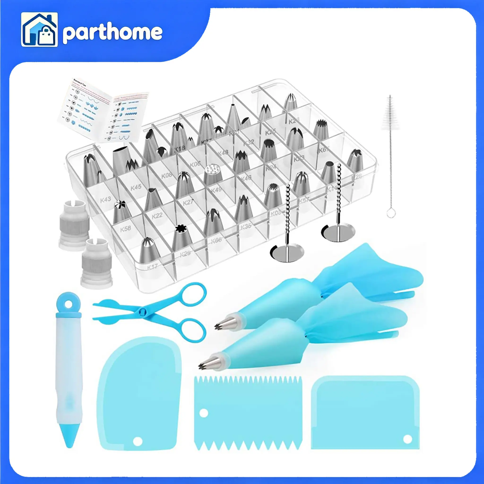 Cake Decorating Kit Set Tools Bags Piping Tips Pastry Icing Bags Nozzles 43 Pcs