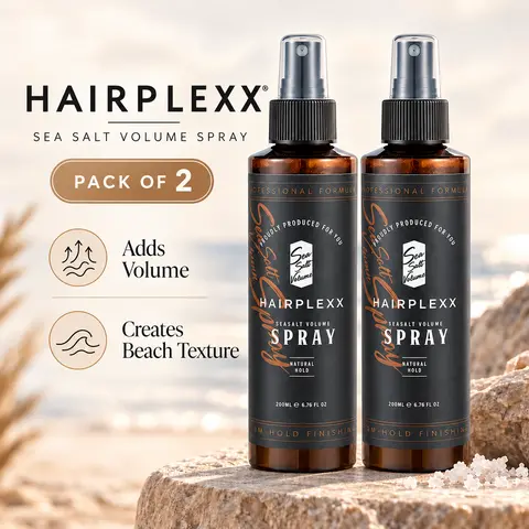 HAIRPLEXX Sea Salt Volume Hair Spray (2 Pcs, 6.7 fl oz) - Paraben-Free Haircare Beauty Product for Voluminous Hair, Matte Finish, Scented Salt Spray Mousse & Gel
