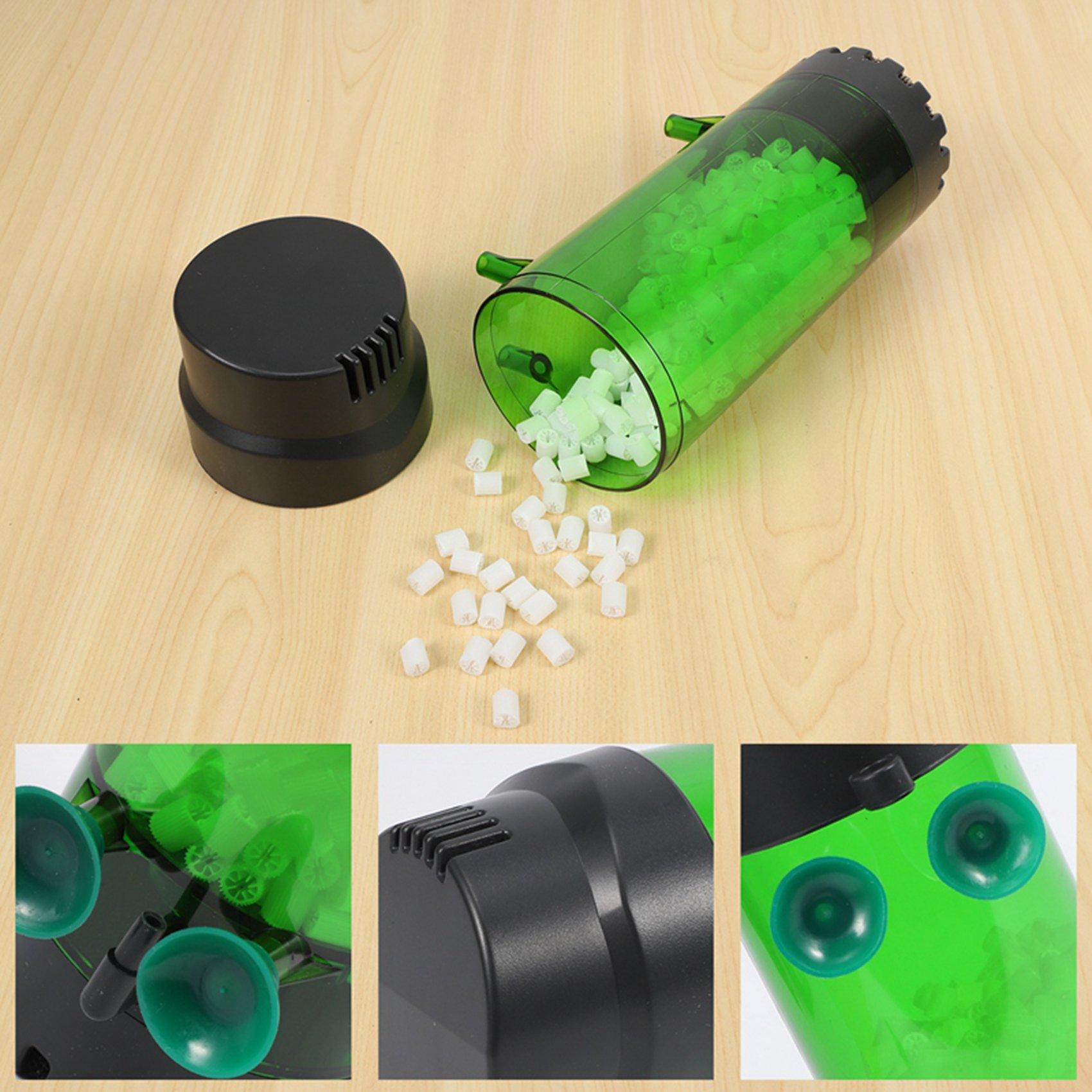 Aquarium Fish Tank Fluidized Moving Bed Filter Bubble Bio Media Filter with Air Stone and Sponge Filter LH-600