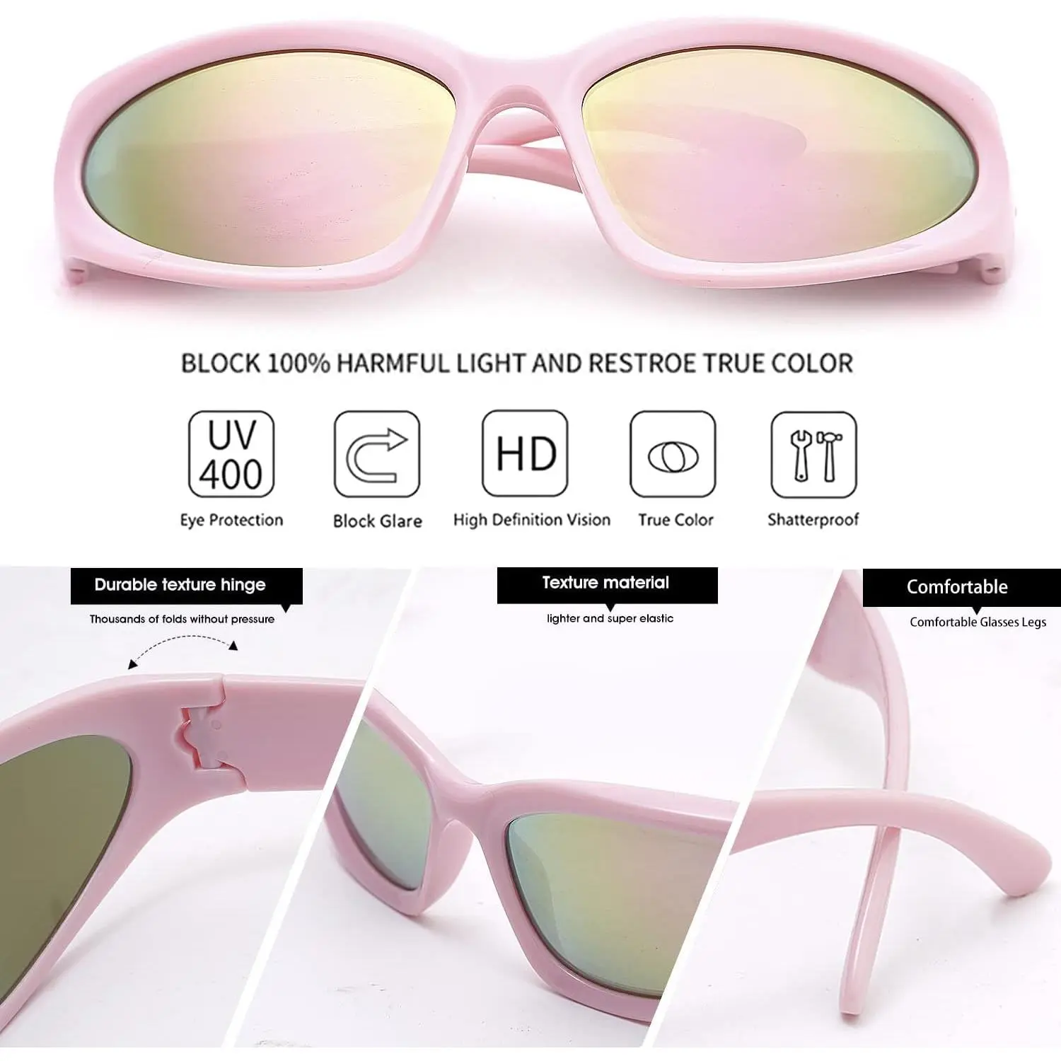 Y2K Wrap Around Sunglasses Metal Frame Retro Futuristic Fashion Shades Y2K Sunglasses - Retro Futuristic Eyewear for Men & Women main image 3