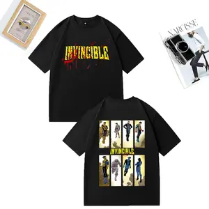 Invincible Blood vintage Graphics Men Women T Shirts Hip Hop Pure Cotton streetwear Tees Graphic Adult Anime Tops Loose T-shirt