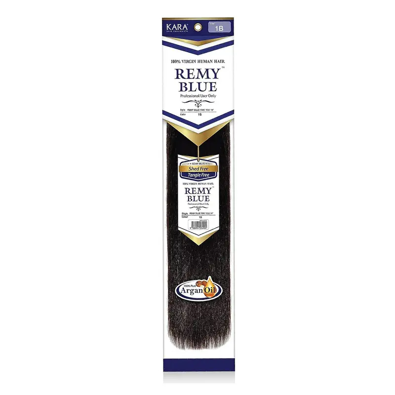 Kara Virgin Remy Human Hair Weave Hairextensions - Bouncy Texture, Blue New YKW, Cuticle Alignment, Smooth & Strong, Easy to Curl, Maintenance-Free (10"-18"), Stronger