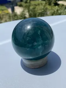 Nature color green fluorite sphere sold by kg