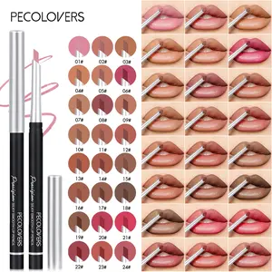 1Pc Slim Lip Liner, Soft Texture Lip Pen, Long Wearing Lip Pencil, Natural Lip Definer For Office And Travel, Red And Rose, Lip Makeup Product