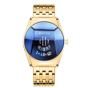 Luxurious fashion men’s sports watch, casual business style, rainbow diamond-shaped dial watch, multifunction chronograph, perfect gift - BW915