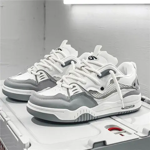 Women's Chunky Sneakers - Colorblock Patchwork, Closed-Toe, Breathable, Thick-Heel, Ankle, Comfortable Streetwear Shoes for Walking, Outdoor Leisure & All-Season Wear