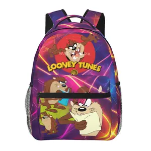 Tasmanian Devil backpack with large capacity — laptop backpack for daily commuting, business, and hiking; cartoon casual Tasmanian Devil merchandise travel daypack and school bag for kids, women, men, and gift giving.