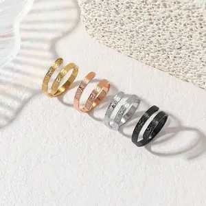 High Quality Simple Adjustable Ayatul Kursi Waterproof Religious Calligraphy 316 LStainless Steel Islamic Muslim Verses Arabic Jewelry Fashion Rings Ramadhan Holiday Gift for Women Men Father Mother 2026 New