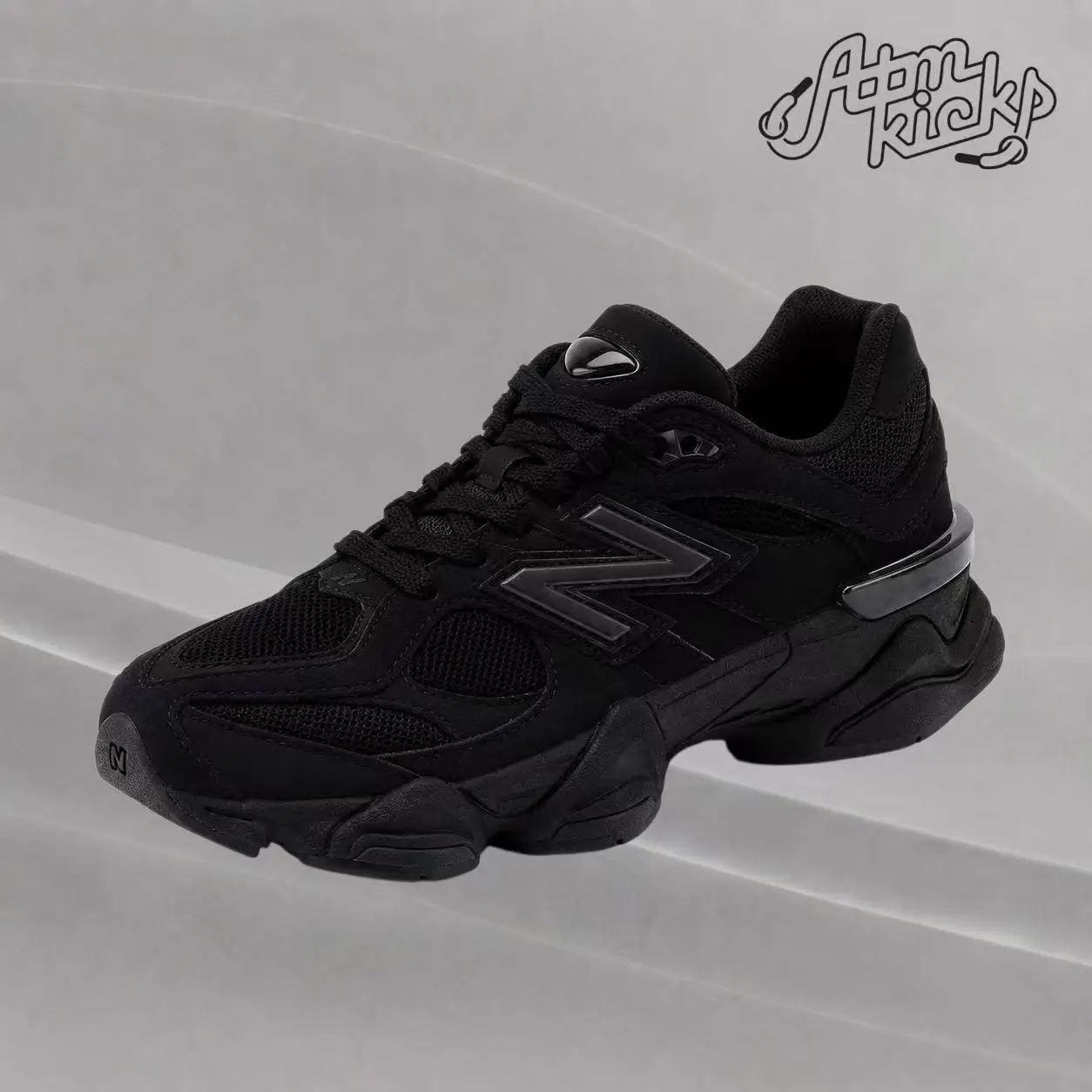New Balance 9060 Triple Black (GS) GC9060BB Youth Authentic Shoes Footwear Sneaker Trainer Comfortable Walking Fashion Trending Gift