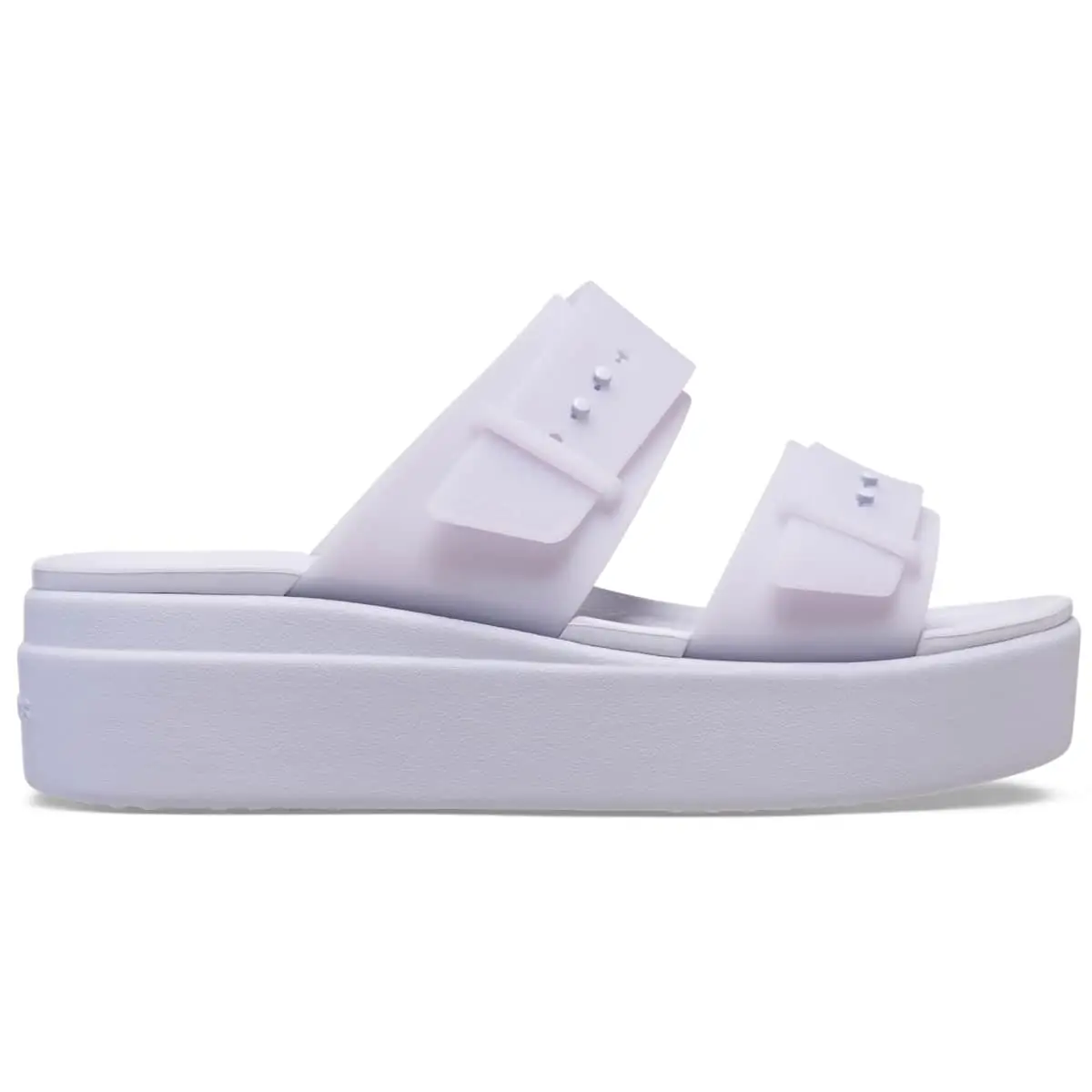 Crocs Women's Brooklyn Buckle Frosted Low Wedges Platform Sandals
