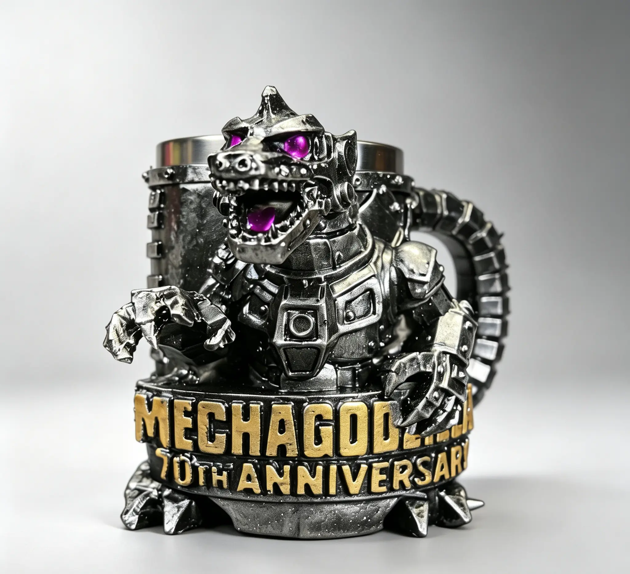 Premium Mechagodzilla Themed Coffee Mug - Detailed Mecha Kaiju Design Cup, 70th Anniversary Edition Washable Drinkware, Unique Gift for Him