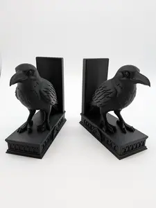 Gothic Raven Bookend 3D Printed Dark Elegance for Your Shelf Unique Lifelike Design Durable Lightweight Perfect Gift for Gothic Fans