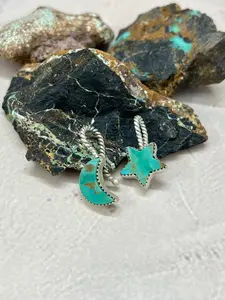 Handmade Sterling Silver Kingman Turquoise Hat Pin "Signed Nizhoni"