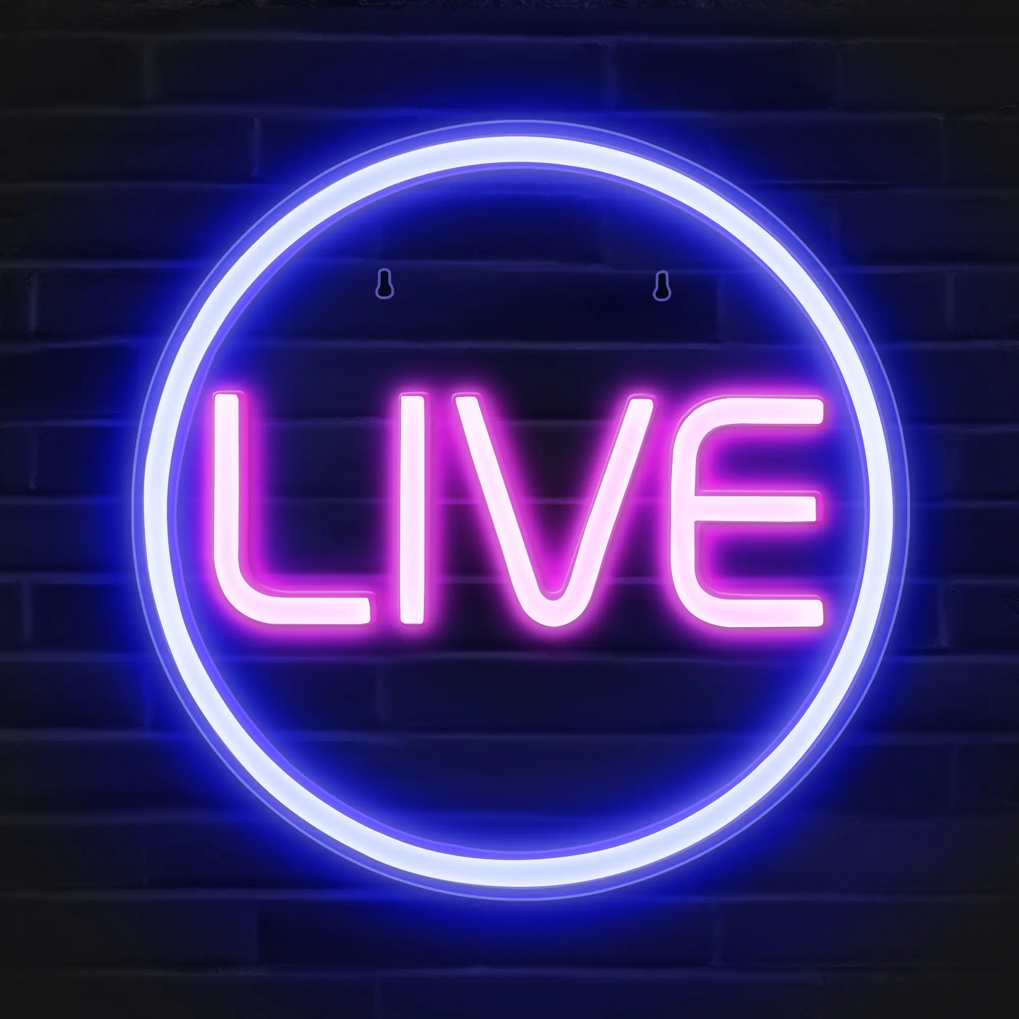 LIVE Neon Signs - LED Live On Air Neon Lights for Twitch, Tiktok, Youtube Streamers/Gamers - Round LED Sign for Studio, Wall, Bedroom, Game Room Decor