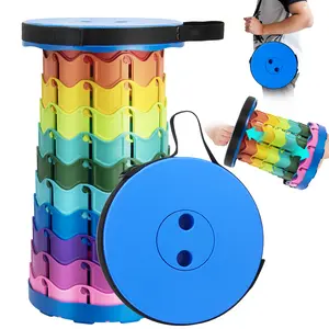 SPOVEN Upgraded Collapsible Stool, Portable Folding Stools, Retractable Stool, Max Load Capacity 500lbs, Foldable Seat Stools for Outdoor Picnic Camping Fishing Hiking BBQ Gardening