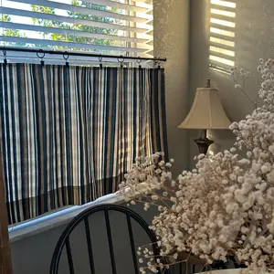Coastal curtain panel; vintage coastal half curtain; French Cafe Curtain; Panel 21x42 inches; French Striped Window Treatment for Kitchen Bathroom Breakfast Nook Timeless Farmhouse Curtain