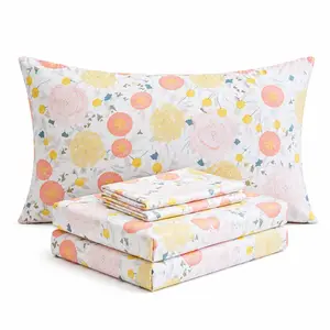 Where The Polka Dots Roam Light Floral Bedsheets, Super Soft Wrinkle Resistant Bedding Set for Boho Room Décor, Premium Floral White Bed Sheets for Girls, Teens and Master Bedrooms