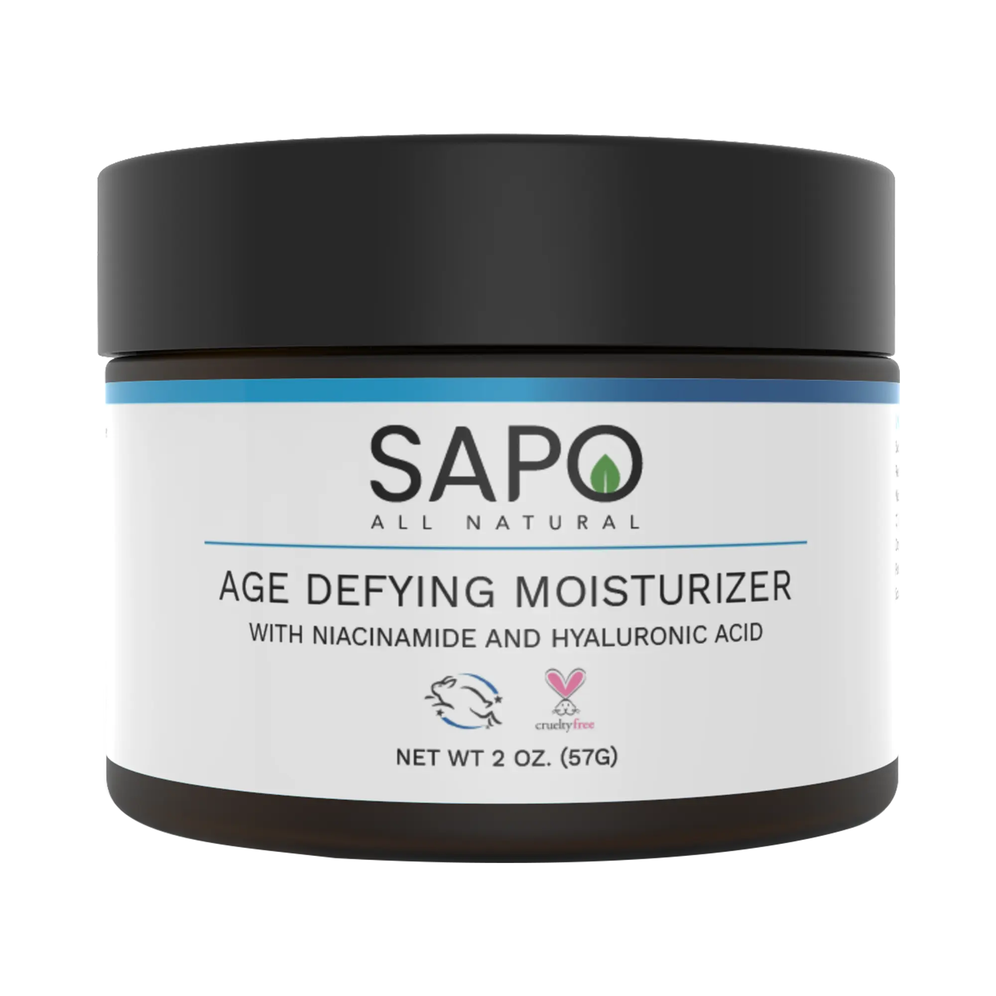 Sapo All Natural Daily Moisturizer - Lightweight Face Cream with Hyaluronic Acid, Niacinamide, Aloe, Peptide, Vitamin B3, B5, B6 & C - Nourishing, Brightening & Hydrating for All Day Hydration - 2 oz