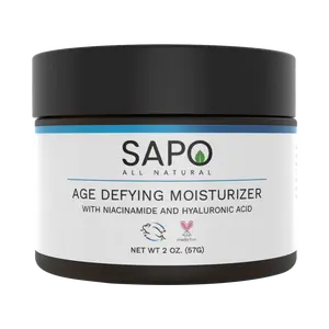 Sapo All Natural Daily Moisturizer - Lightweight Face Cream with Hyaluronic Acid, Niacinamide, Aloe, Peptide, Vitamin B3, B5, B6 & C - Nourishing, Brightening & Hydrating for All Day Hydration - 2 oz
