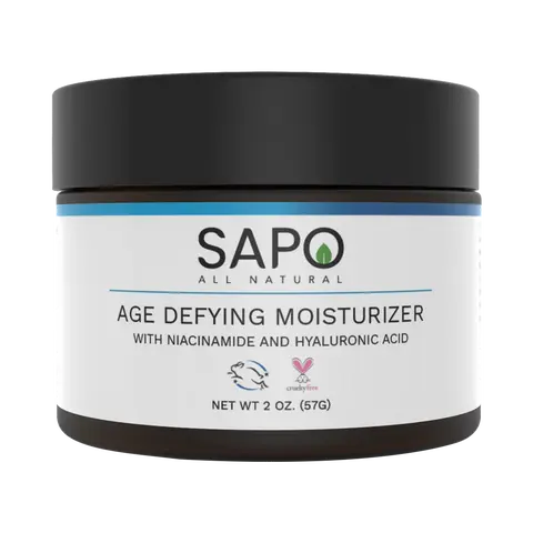 Sapo All Natural Daily Moisturizer - Lightweight Face Cream with Hyaluronic Acid, Niacinamide, Aloe, Peptide, Vitamin B3, B5, B6 & C - Nourishing, Brightening & Hydrating for All Day Hydration - 2 oz
