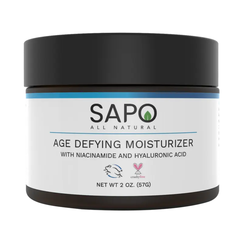 Sapo All Natural Daily Moisturizer - Lightweight Face Cream with Hyaluronic Acid, Niacinamide, Aloe, Peptide, Vitamin B3, B5, B6 & C - Nourishing, Brightening & Hydrating for All Day Hydration - 2 oz