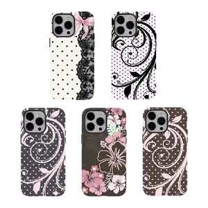 Y-Floral & Polka Dot Phone Cases,Having good protective properties,for iPhone 16 15 14 13 12 11 17Pro Max,for Samsung S25 S24 S23 S22 Ultra,Protective Cover,give her/him a gift for Christmas and Th