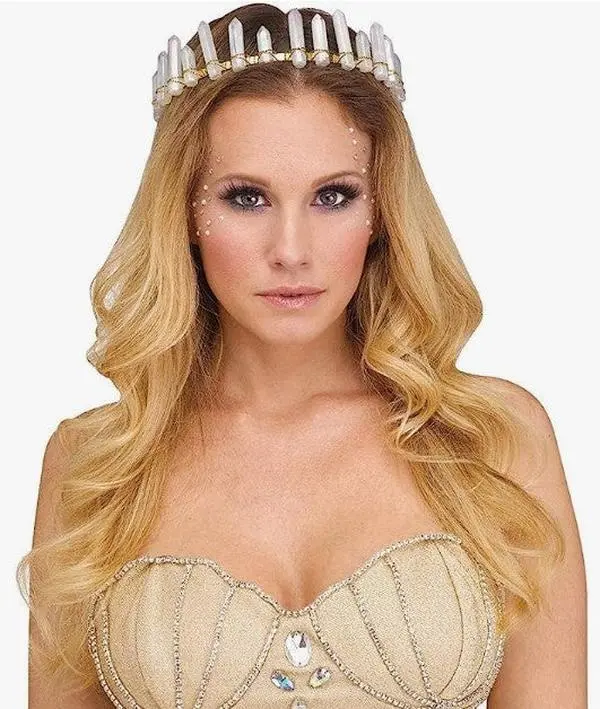 Crystal Mermaid Tiara - Fairy - Gold/White - Costume Accessory - One Size