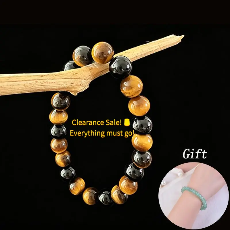 【Buy 1 Get 1 Free】Tiger’s Eye & Obsidian Wristband | Free Green Aventurine Bracelet | Unisex Stackable Design | Minimalist Style | Summervibes