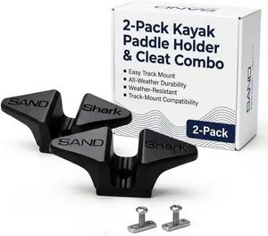 SANDSHARK Kayak Paddle Holder & Cleat Combo - 2-in-1 Track Mount Accessory for YakAttack Scotty - All-Weather Durability & Easy Installation