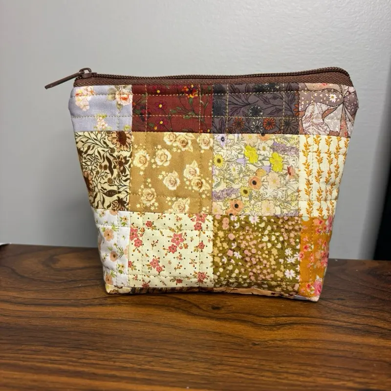 Handmade Quilted Stand-Up Zipper Pouch