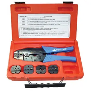 212 MAIN Ratcheting Terminal Crimper Kit - S and G Tool Aid 18920, Steel Frame, Contoured Grip, 5 Dies, Tool Box for Cycling & Outdoor Leisure Equipment