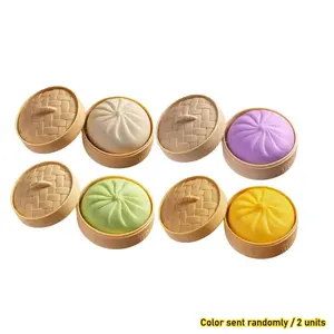 2-Pack Dumpling Squishies (Color random) – Squishy Series, Kawaii Squishies, Mochi Squishy, Stress Relief Balls, Sensory Toys for Adults & Kids, Anxiety Relief Gift, Fun Halloween Prank, Desk & Classroom Toy (Cute Asian Food Style)