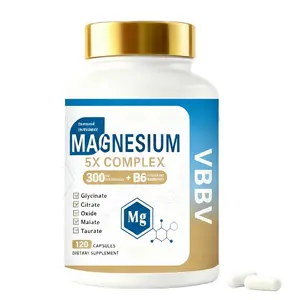 VBBV 5X Magnesium Supplement 1100mg for Sleep, Muscle, Heart & Nerve Support - 120 Capsules Dietary Vitamins joint  replacement joint pain relief