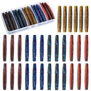 Bombrooster Finesse Ned Worms Lures,Ned Rig Baits Kit for Bass Fishing,TRD Soft Plastic Fishing Baits