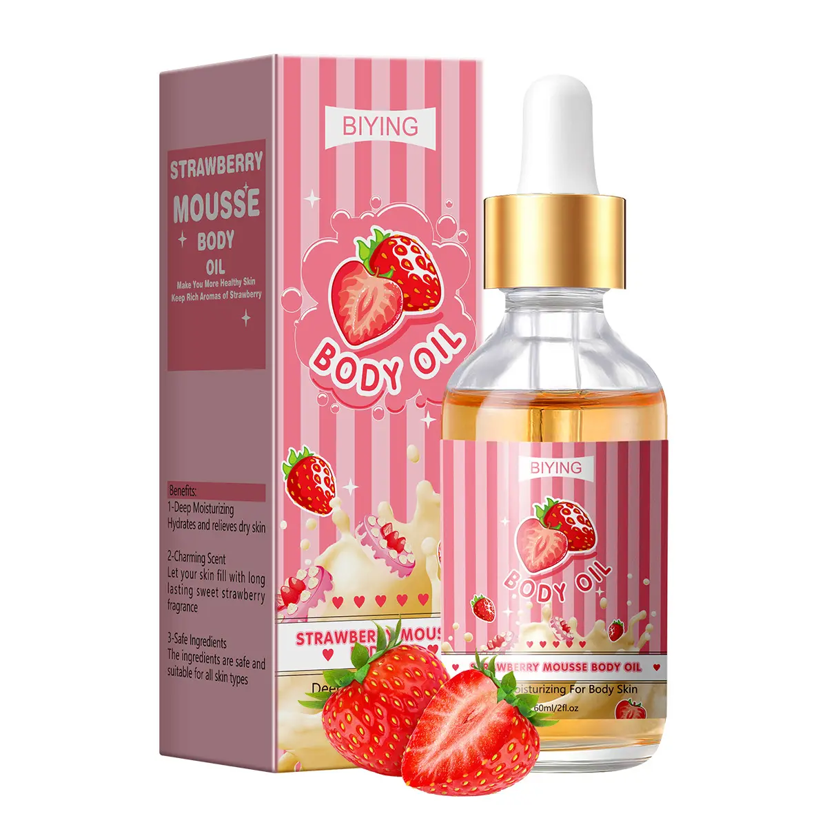 Scented Body Oil for Dewy Glow & All Skin Types - 2 oz Creamy Mousse with Vitamin C, Lavender, Chamomile, Botanical Oils, Hydration, Fragrance of Fresh Fruit Burst & Creamy Vanilla Base