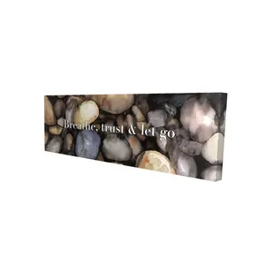 Begin Home Decor 2080-1648-LA149-1 16 x 48 in. Blue Hygge Minerals Canvas - Breathe, Trust & Let Go Decor
