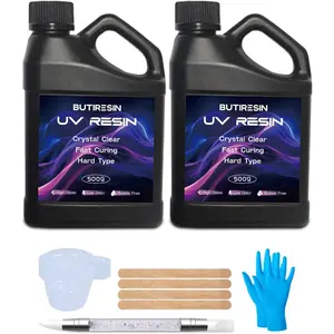 1000g UV Resin, UV Resin Clear - Fast Curing, Crystal Clear, Odourless, Low Viscosity & Hard Type, UV Resin Kit for DIY Jewelry Making, Casting, and Coating Crafts