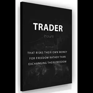 NATVVA Motivational Wall Art  Money Forex Trade Stock Market Canvas Print Poster  Trader Office Wall Decor  Inspirational Artwor